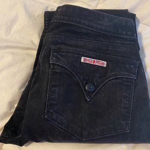 Hudson flap pocket straight black jeans